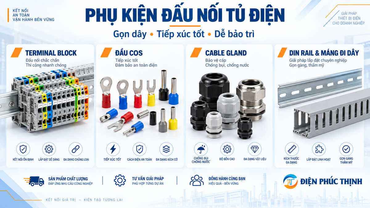 Cấu trúc mạch động cơ trong tủ MCC từ MCCB contactor overload đến motor