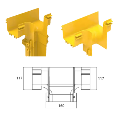 Khớp Nối Máng Cáp Quang Vertical Tee CF240 Sang CF120 – Giải Pháp Chia Nhánh Theo Chiều Dọc